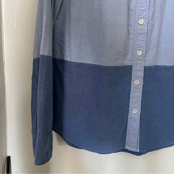 J. Crew โข light & dark blue colorblock button down collar long sleeve shirt - Picture 9 of 14